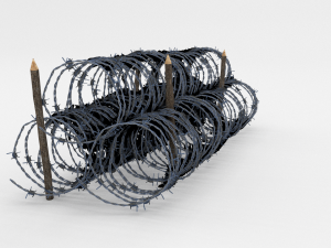 low poly barb wire obstacle 13 3D Model