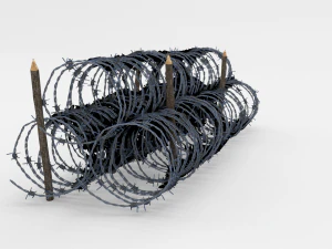 low poly barb wire obstacle 13 3D Model