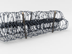 low poly barb wire obstacle 13 3D Model