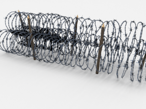 low poly barb wire obstacle 13 3D Model