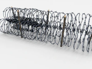 low poly barb wire obstacle 13 3D Model