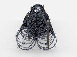low poly barb wire obstacle 13 3D Model
