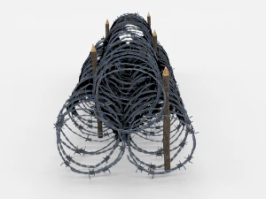 low poly barb wire obstacle 13 3D Model