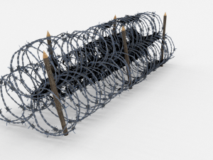 low poly barb wire obstacle 13 3D Model