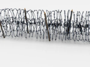 low poly barb wire obstacle 13 3D Model