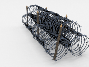 low poly barb wire obstacle 13 3D Model