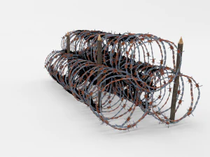 ostacolo con filo spinato basso 14 Modello 3D