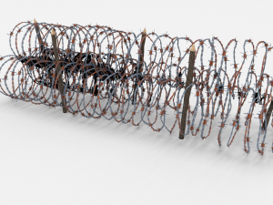 low poly barb wire obstacle 14 3D Model