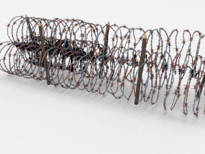 low poly barb wire obstacle 14 3D Model