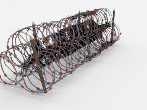low poly barb wire obstacle 14 3D Model