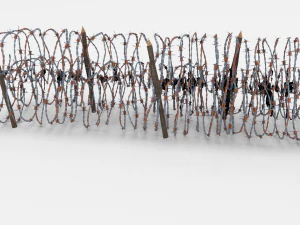 low poly barb wire obstacle 14 3D Model