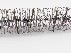low poly barb wire obstacle 14 3D Model