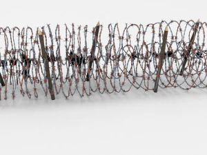 low poly barb wire obstacle 14 3D Model