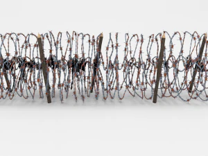 low poly barb wire obstacle 14 3D Model