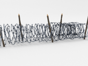 low poly barb wire obstacle 15 3D Model