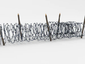 low poly barb wire obstacle 15 3D Model