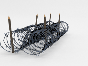 low poly barb wire obstacle 15 3D Model