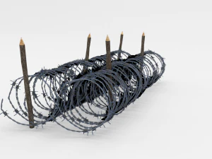 low poly barb wire obstacle 15 3D Model