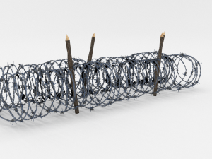 low poly barb wire obstacle 15 3D Model