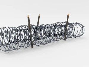 low poly barb wire obstacle 15 3D Model