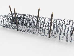 low poly barb wire obstacle 15 3D Model