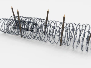 low poly barb wire obstacle 15 3D Model