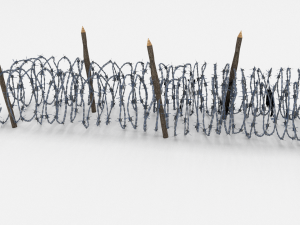 low poly barb wire obstacle 15 3D Model