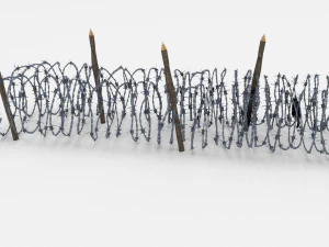 low poly barb wire obstacle 15 3D Model