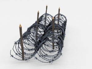low poly barb wire obstacle 15 3D Model