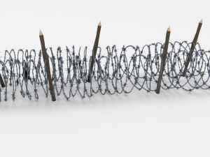 low poly barb wire obstacle 15 3D Model