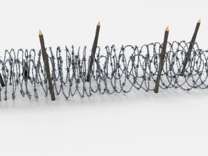 low poly barb wire obstacle 15 3D Model