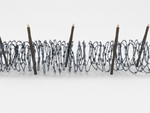 low poly barb wire obstacle 15 3D Model