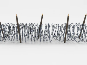 low poly barb wire obstacle 15 3D Model