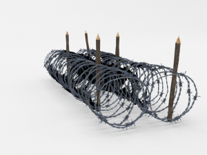 low poly barb wire obstacle 15 3D Model