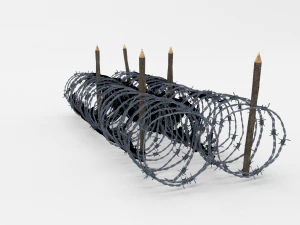low poly barb wire obstacle 15 3D Model