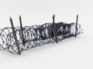 low poly barb wire obstacle 15 3D Model