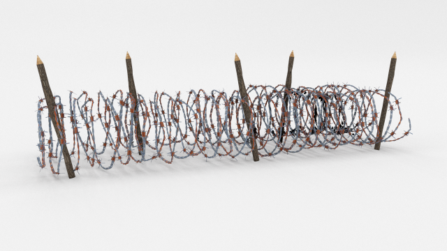 low poly barb wire obstacle 16 3D 모델 .c4d .max .obj .3ds .fbx .stl .blend 