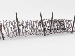 low poly barb wire obstacle 16 3D 모델