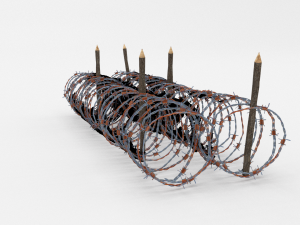 low poly barb wire obstacle 16 3D 모델