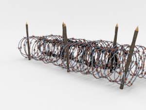 low poly barb wire obstacle 16 3D 모델