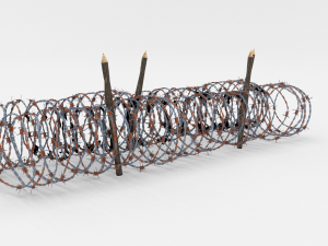 low poly barb wire obstacle 16 3D 모델