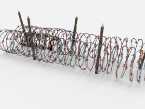 low poly barb wire obstacle 16 3D 모델