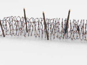 low poly barb wire obstacle 16 3D Model