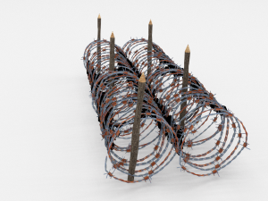 low poly barb wire obstacle 16 3D 모델