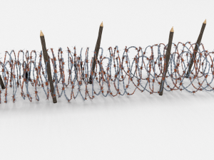 low poly barb wire obstacle 16 3D 모델