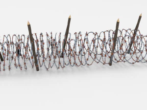 low poly barb wire obstacle 16 3D Model
