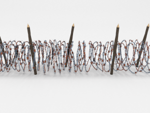 low poly barb wire obstacle 16 3D 모델