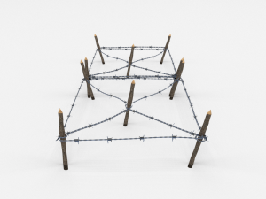 low poly barb wire obstacle 17 3D 모델