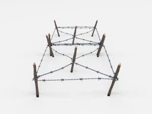 ostacolo con filo spinato basso 17 Modello 3D