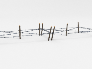 low poly barb wire obstacle 17 3D Модель